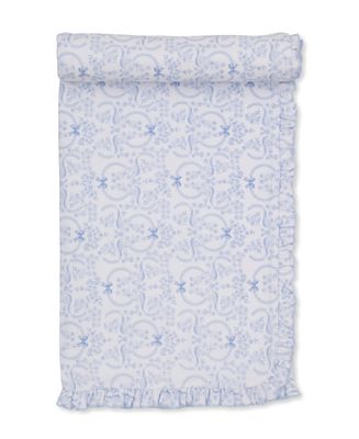 Pima Cotton Blanket / Blooming Bows Blue
