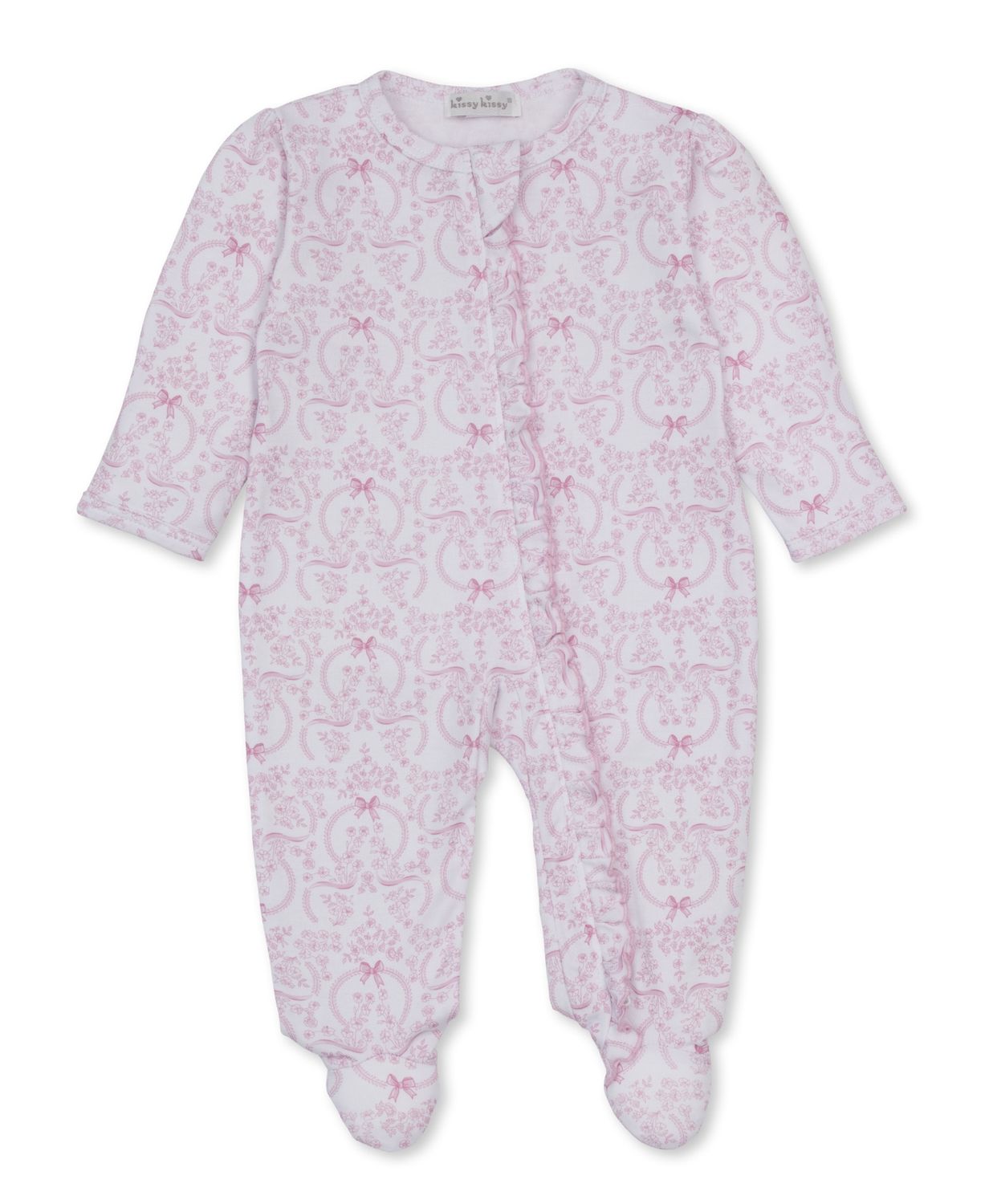 Zip Footie / Blooming Bows Pink