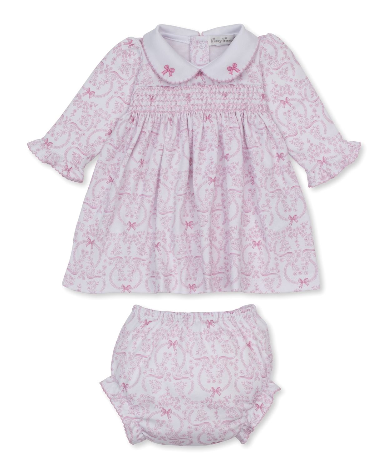 Smocked Dress+DC / Blooming Bows Pink