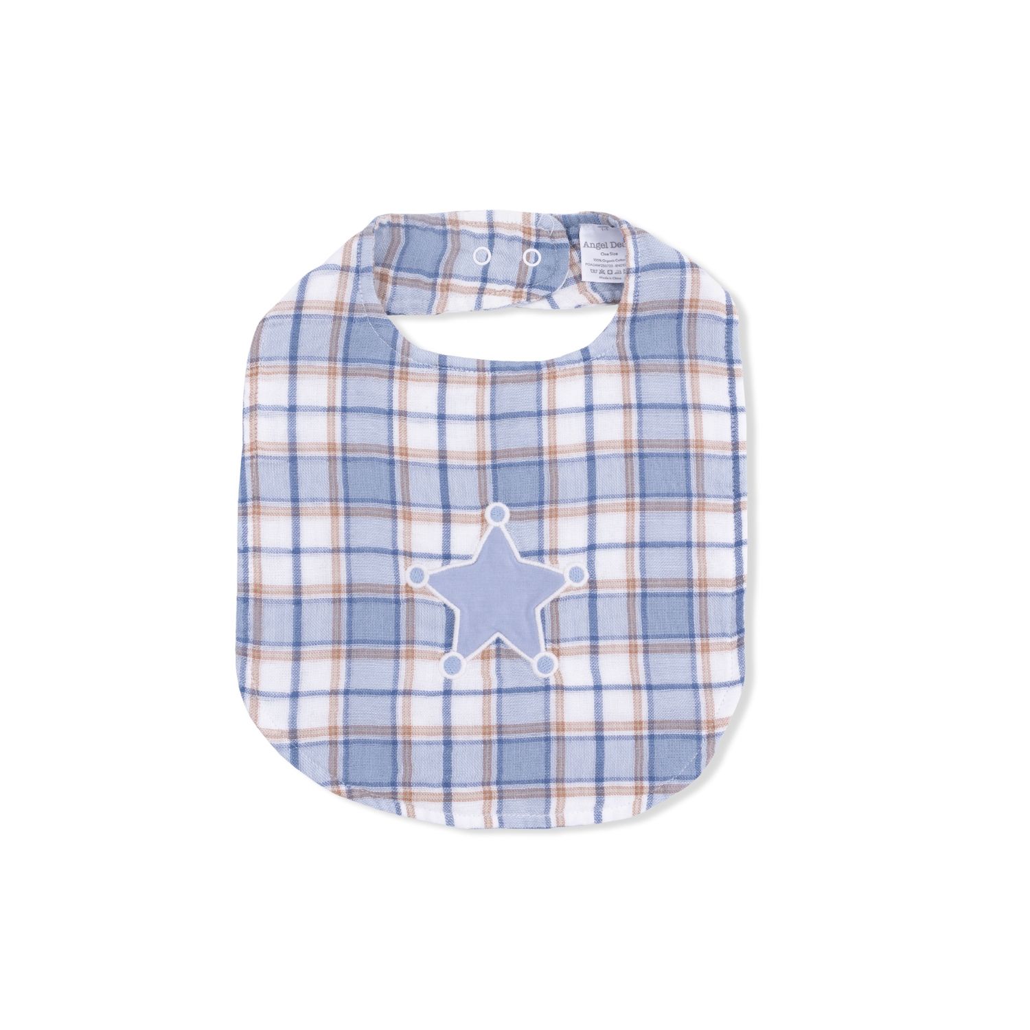 Muslin Bib / Western Boot Plaid, Size: O/S