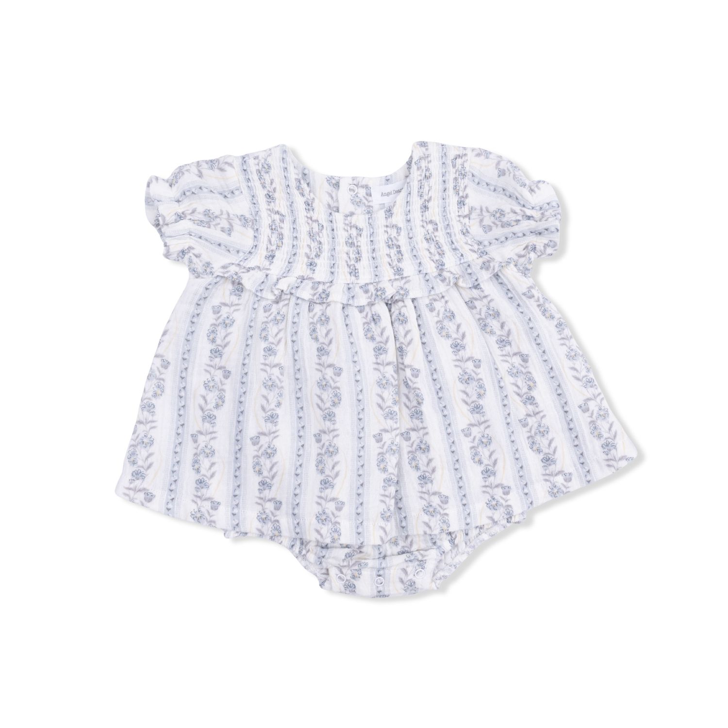 Smocked Ruffle Bubble With Skirt / Kimberly Floral Stripe, Size: 3-6