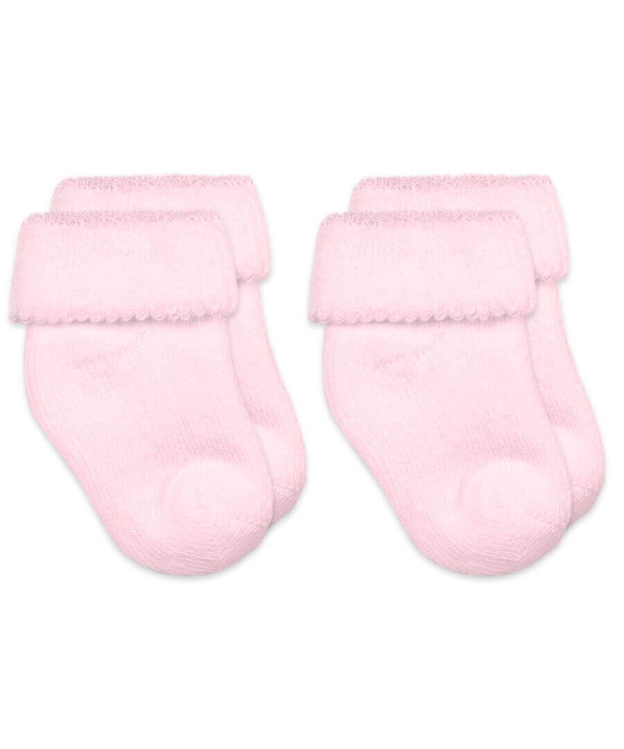 Turn Cuff Socks / White, Size: Newborn 1-3M