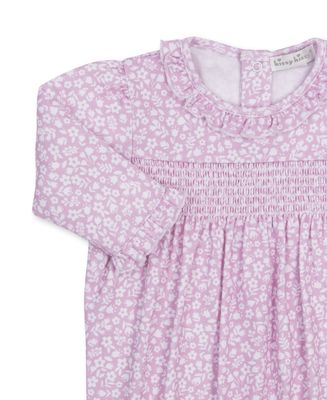 Hand Smocked Footie / Autumn Meadows Pink
