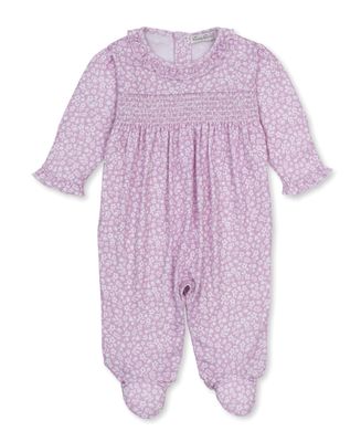 Hand Smocked Footie / Autumn Meadows Pink