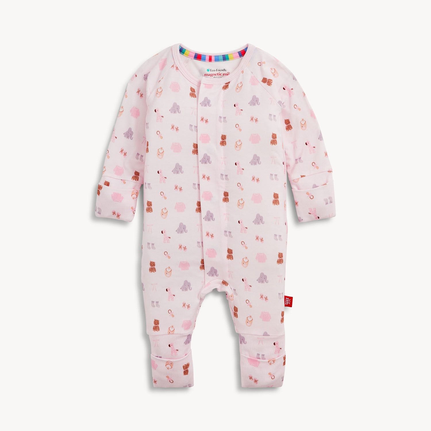 Magnetic Modal Convertible Coverall / Nursery Nostalgia Pink, Size: NB