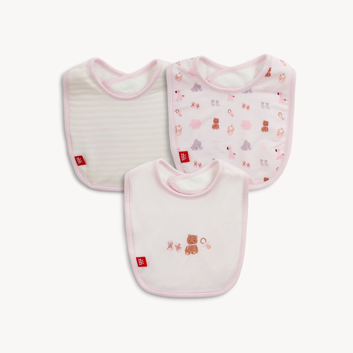 Magnetic Modal 3-Pack Bibs / Nursery Nostalgia Pink