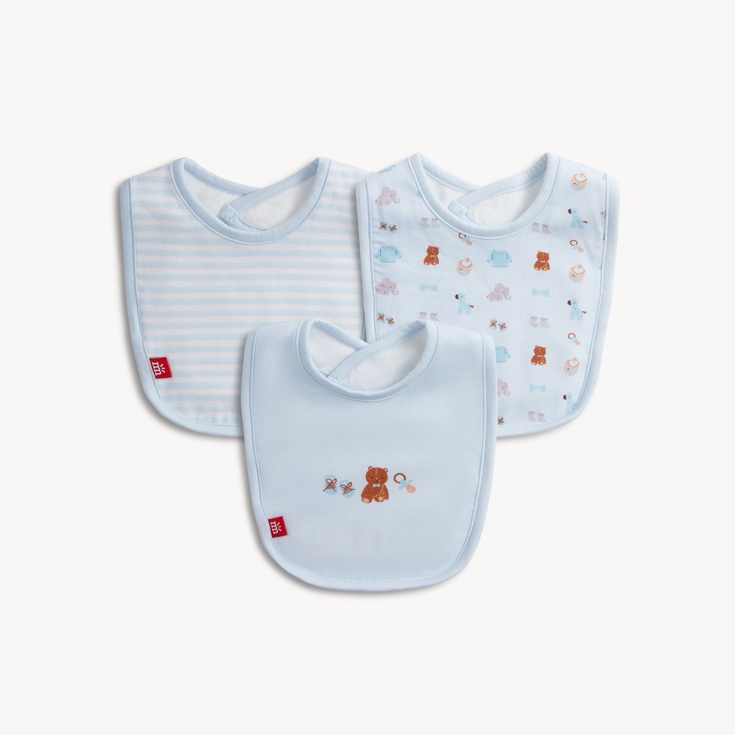 Magnetic Modal 3-Pack Bibs / Nursery Nostalgia Blue