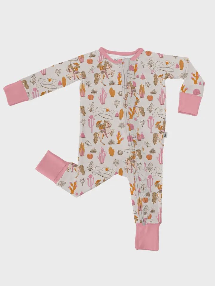 Convertible Zip Footie / Saddle Up, Cowgirl, Size: 0-3