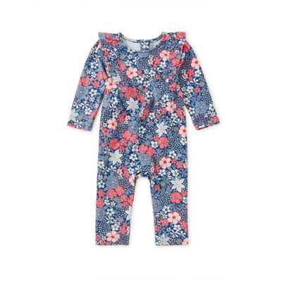 Ruffle Shoulder Romper / Chelsea Garden Floral
