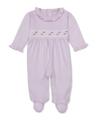 Hand Smocked Footie / Pink CLBF