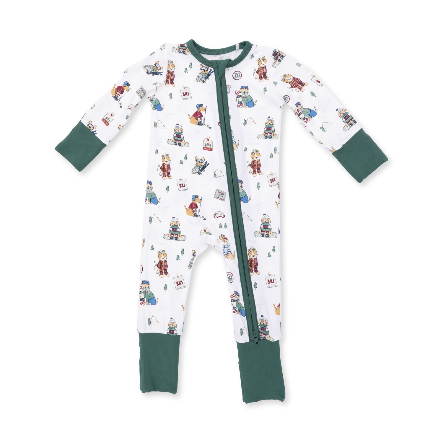 Convertible Romper / Sport Dogs Green, Size: 0-3