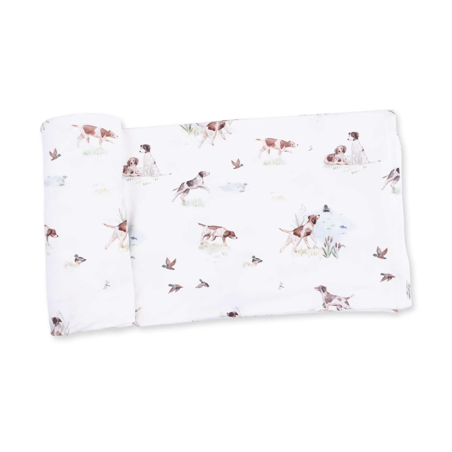 Bamboo Swaddle Blanket / Pointer Pups + Duck Buddies, Size: 45" x 45"