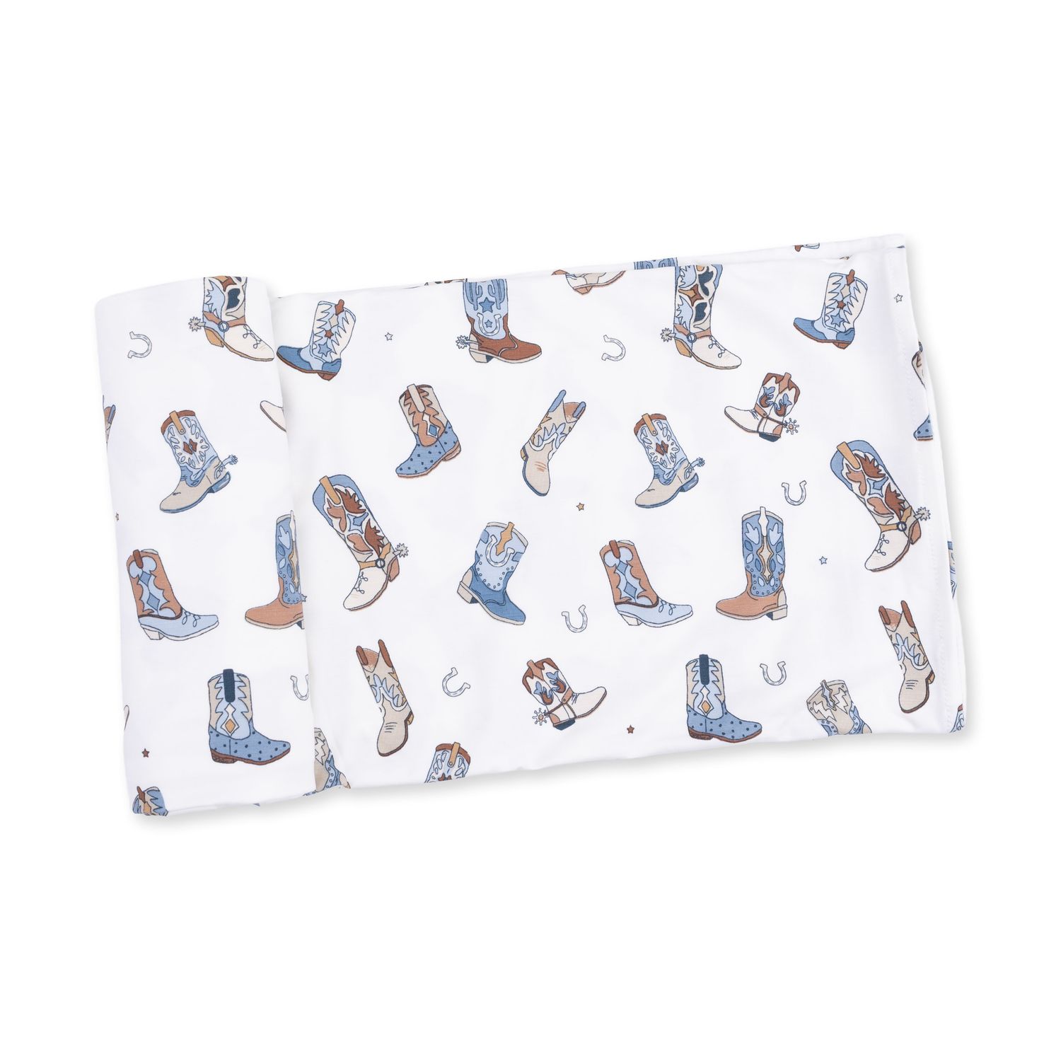 Bamboo Swaddle Blanket / Buckaroo Boots, Size: 45" x 45"