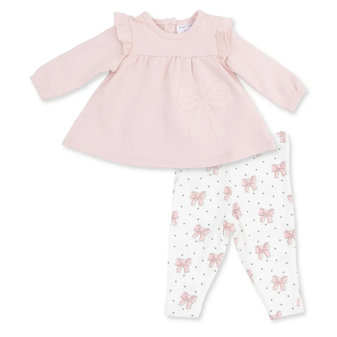 Ruffle Sweatshirt + Leggings / Pink Bows, Size: 0-3