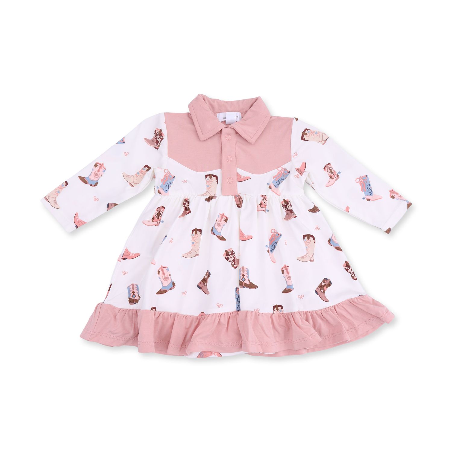 Long Sleeve Cowboy Bodysuit Dress / Buckarette Boots, Size: 0-3