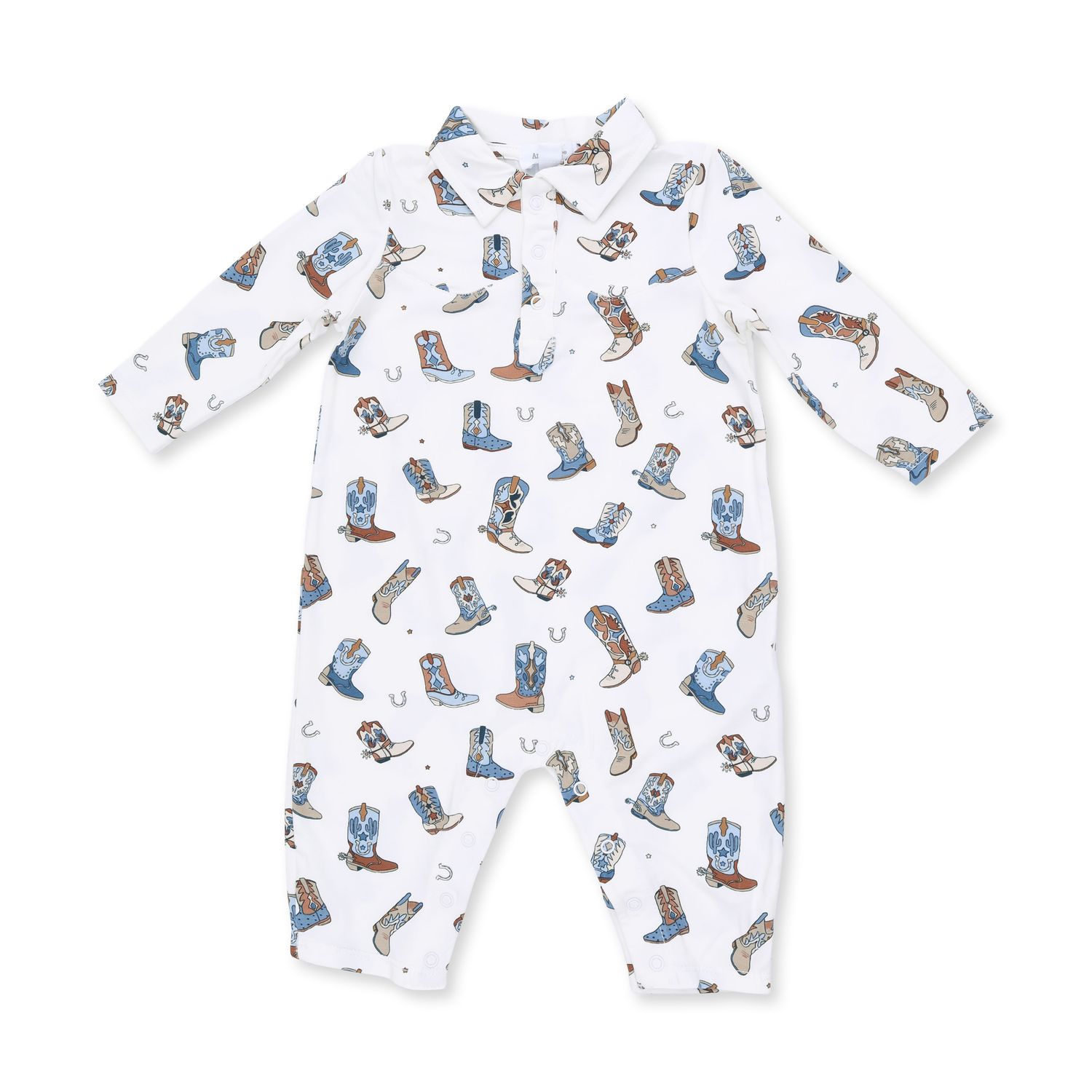 Long Sleeve Cowboy Romper / Buckaroo Boots, Size: 3-6