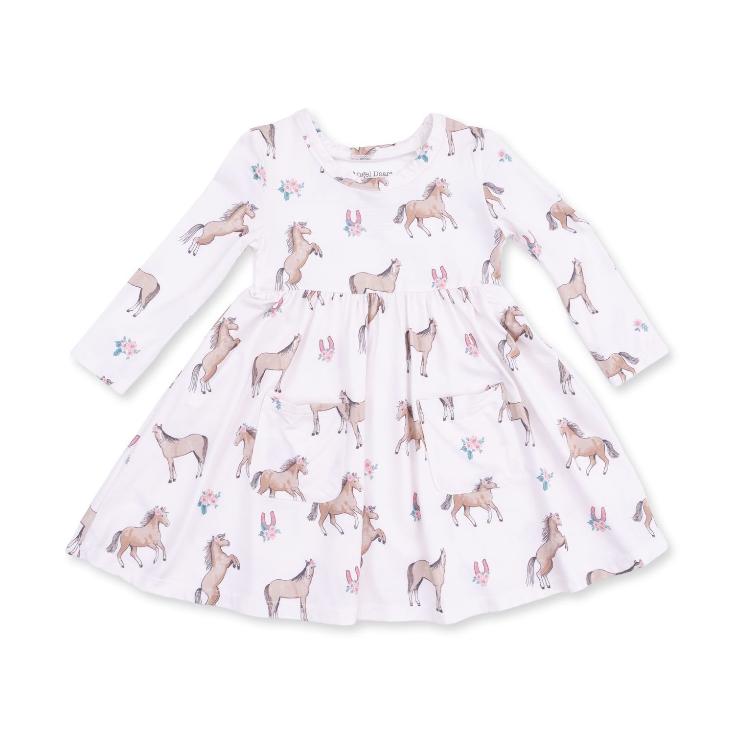 Long Sleeve Twirly Dress / I Love Horses, Size: 2T