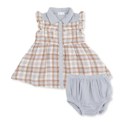 Pearl Snap Dress + Bloomer / Western Plaid
