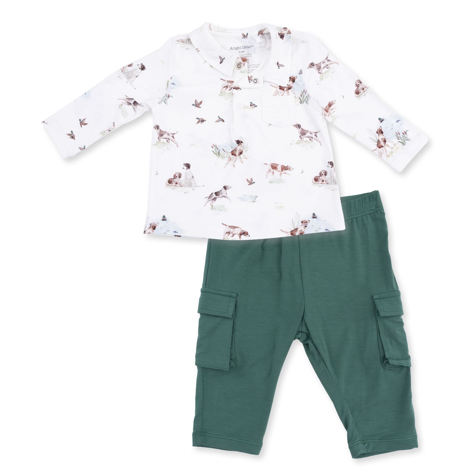Polo + Cargo Pant / Pointer Pups + Duck Buddies, Size: 3-6