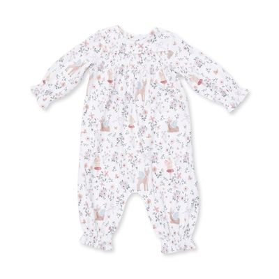 Long Sleeve Smocked Romper / Enchanted Woodland