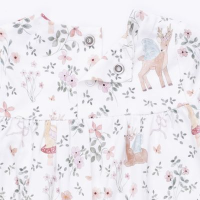 Long Sleeve Smocked Romper / Enchanted Woodland