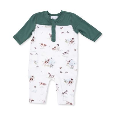 Romper w/Contrast Sleeves / Pointer Pups &amp; Duck Buddies