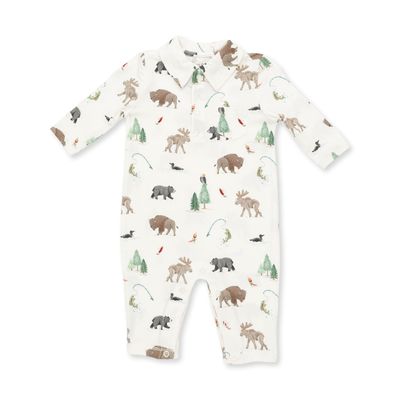 Polo Romper / Northern Woodland Animals