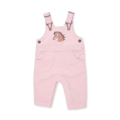 Overall with Horse Applique / Veiled Pink Corduroy