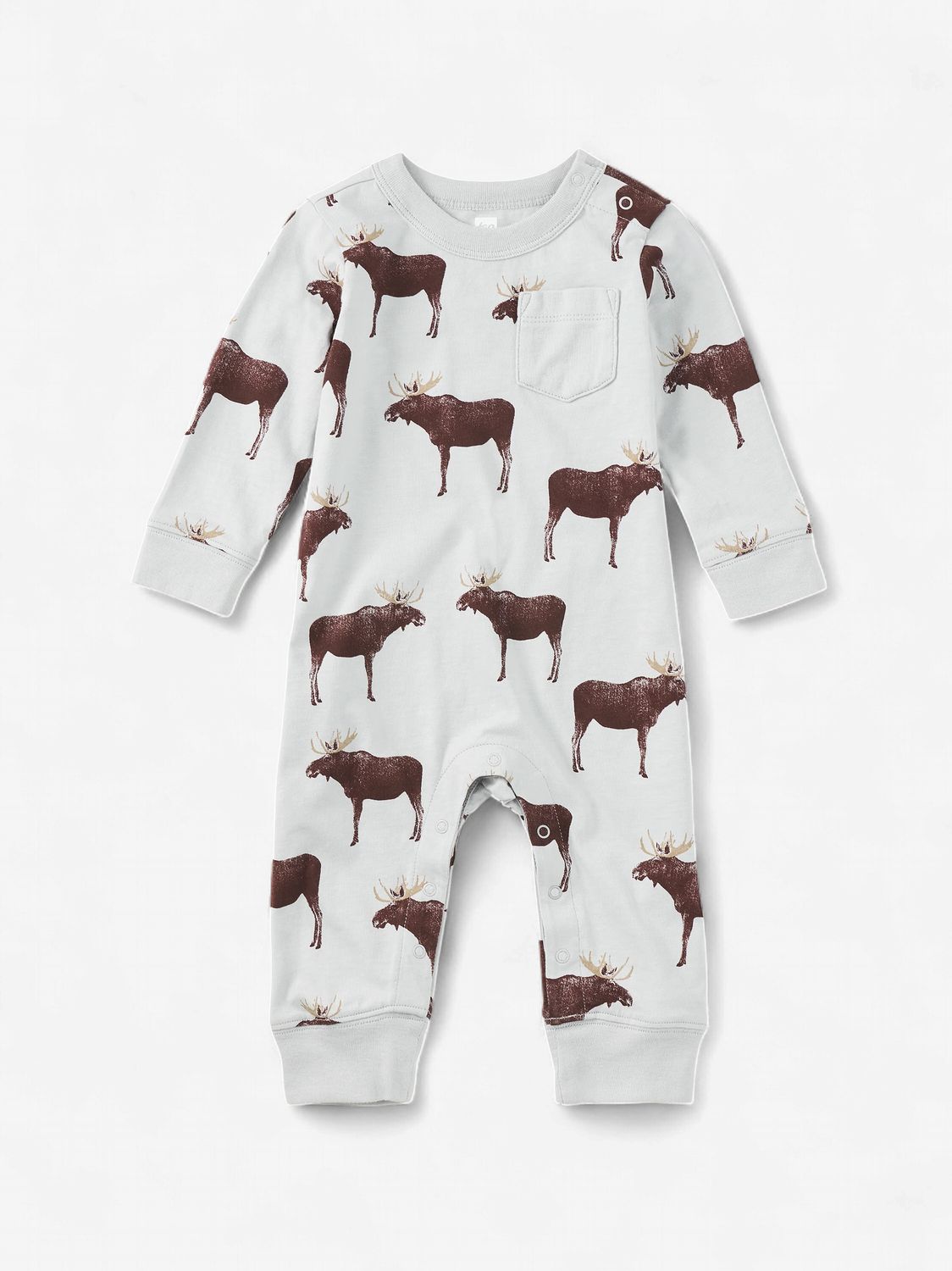 Long Sleeve Romper / Moose Crossing, Size: 0-3