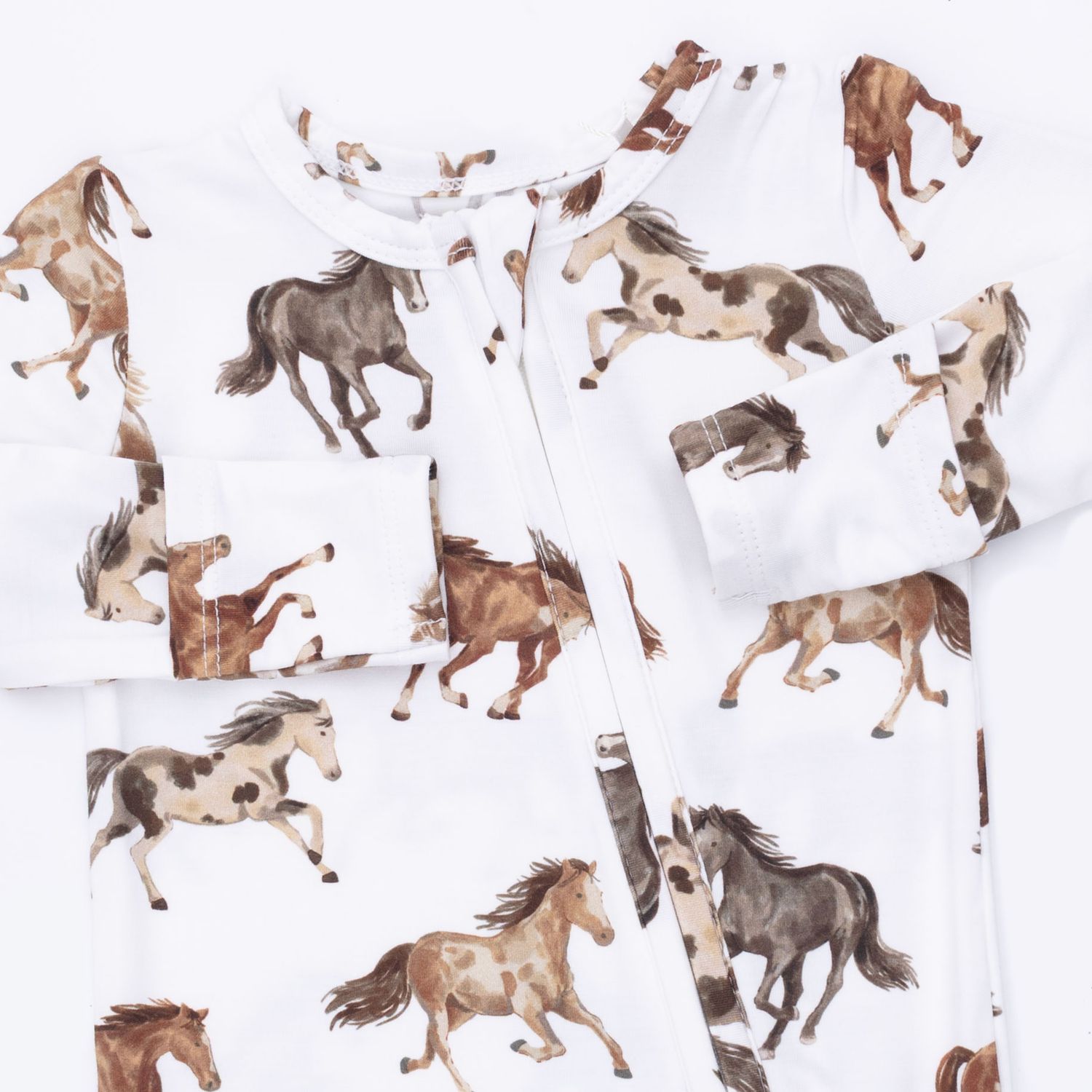 2 Way Zipper Footie / Wild Horses, Size: NB