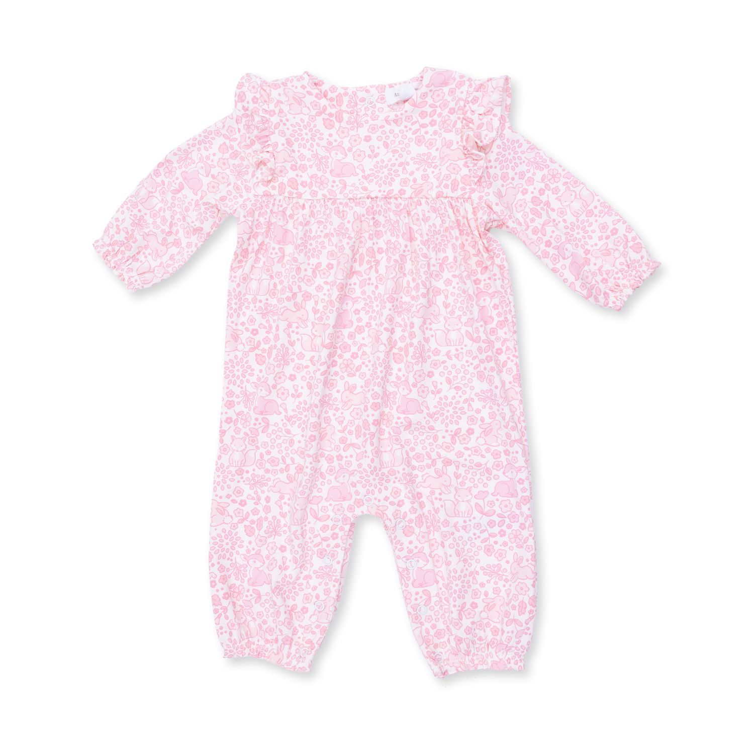 Ruffle Sleeve Snap Romper / Baby Woodland, Size: 0-3