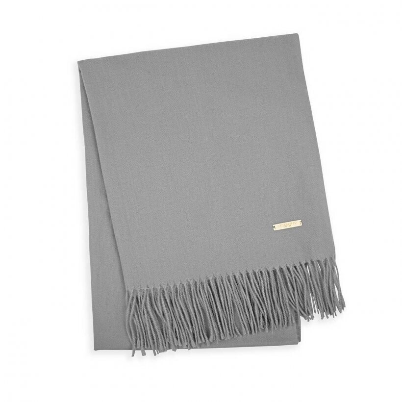 Thick Plain Scarf - Grey