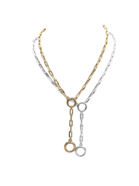 Oval Lariat Paperclip Chain
