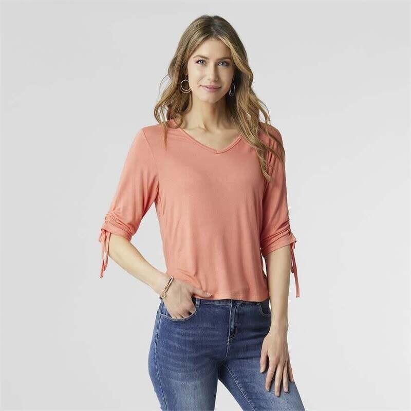 Livia V-Neck Tie Sleeve Top