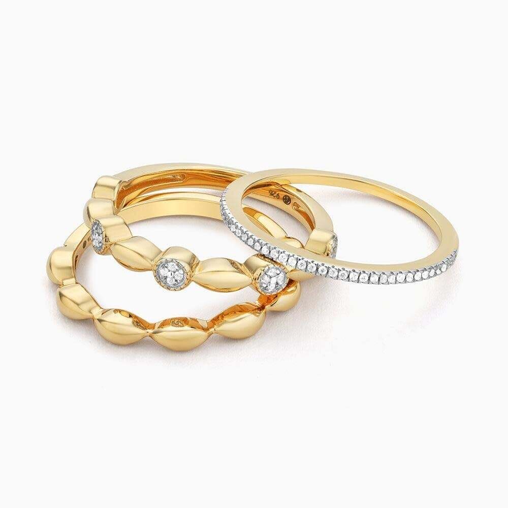 Round Triple Stackable Diamond Rings