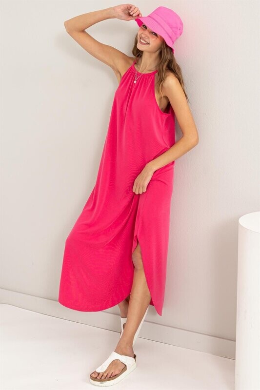 Halter Neck Midi Dress