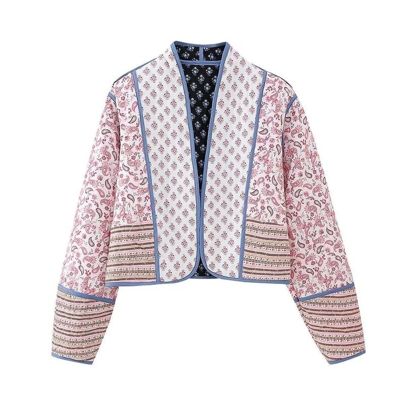 Printed Quilted Cotton Reversible Jacket 