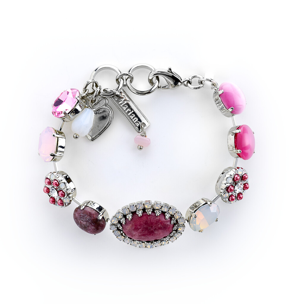 Oval Halo Bracelet Cherry Blossom