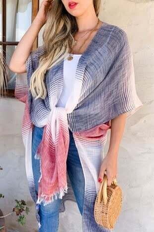 Red White &amp; Blue Kimono