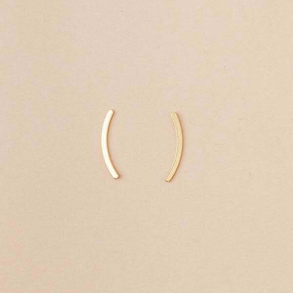 Comet Curve Gold Earrings