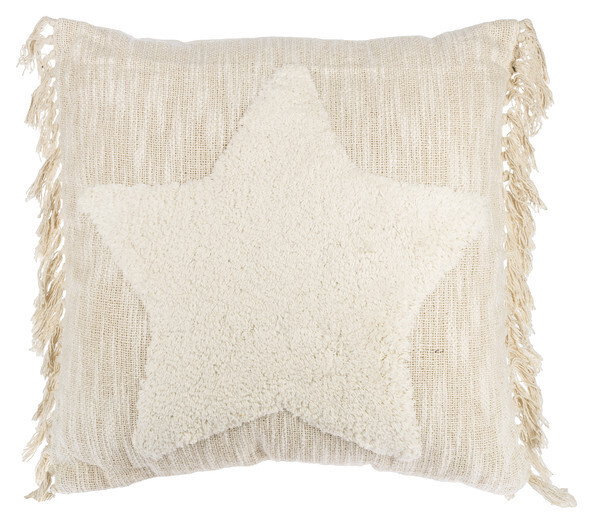 Tufted Cream Star Pillow