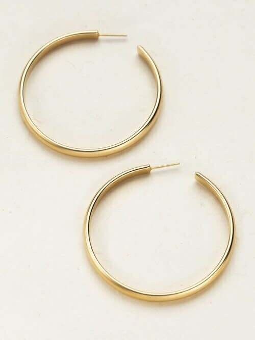 Gold Cara Large Hoop Post Earrings