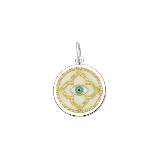 Evil Eye , Color: Gold Ivory, Size: 19mm