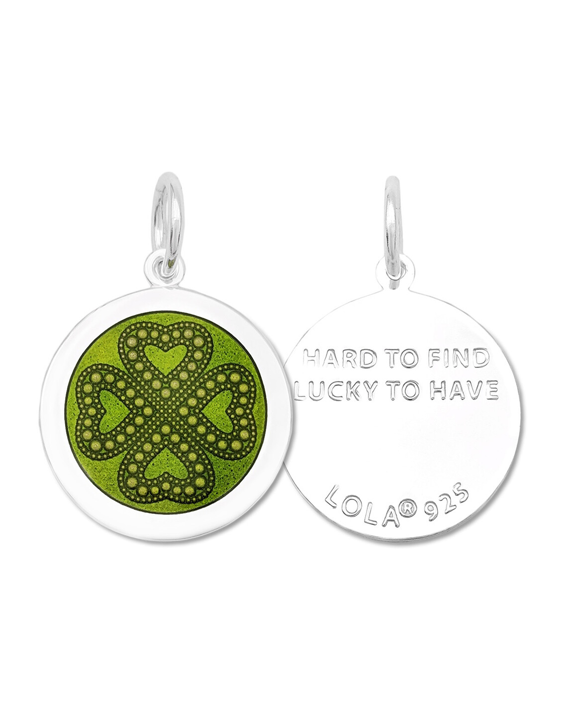 Four Leaf Clover Pendant, Color: Green Leaf, Size: 15mm