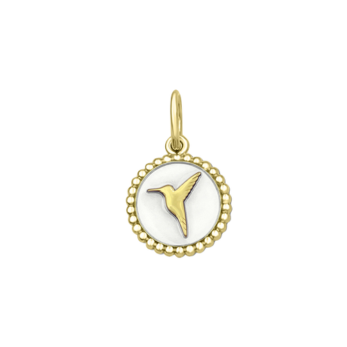 Hummingbird, Color: Gold Alpine White, Size: 19mm