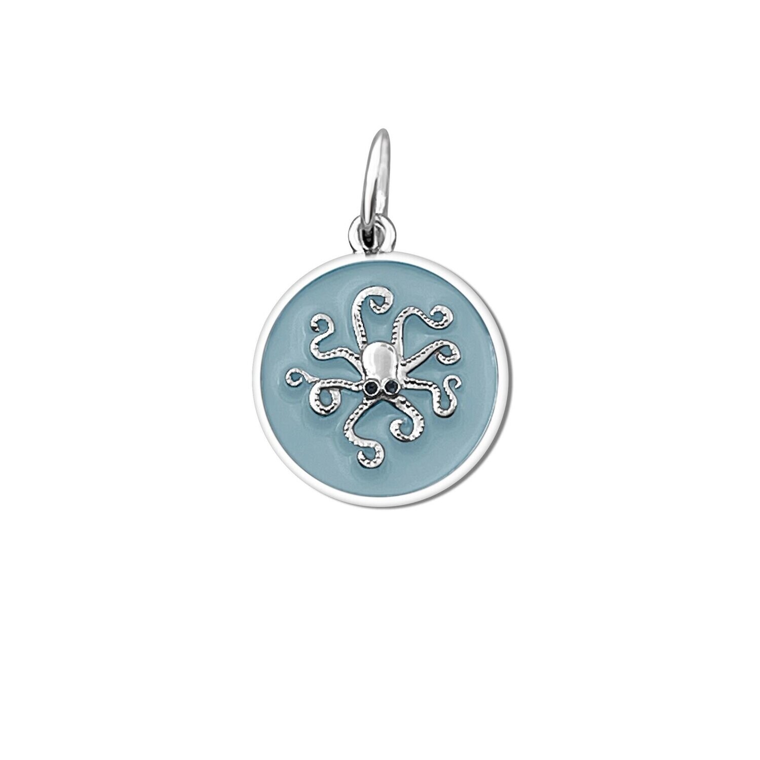 Octopus Pendant, Attribute 1: Pale Blue, Attribute 2: 19mm, Attribute 3: Silver