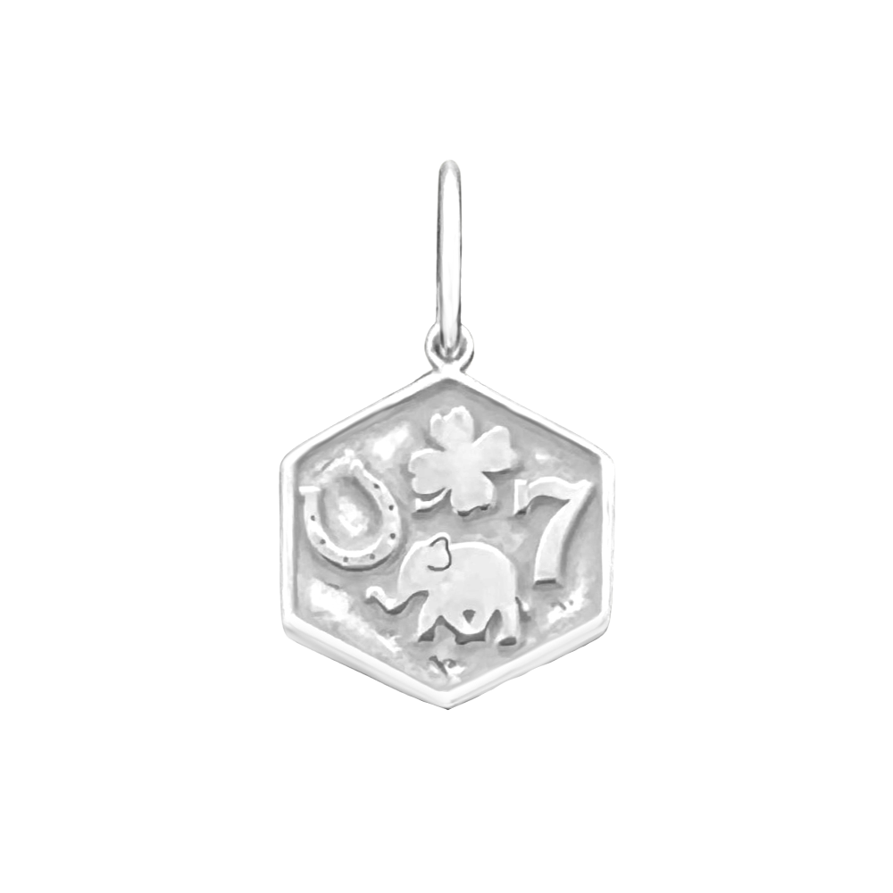 Lucky Tag Pendant, Color: Silver
