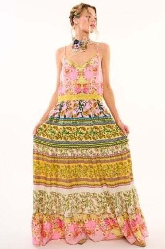 Drama Strap Maxi Dress, Color: Pink, Size: XS
