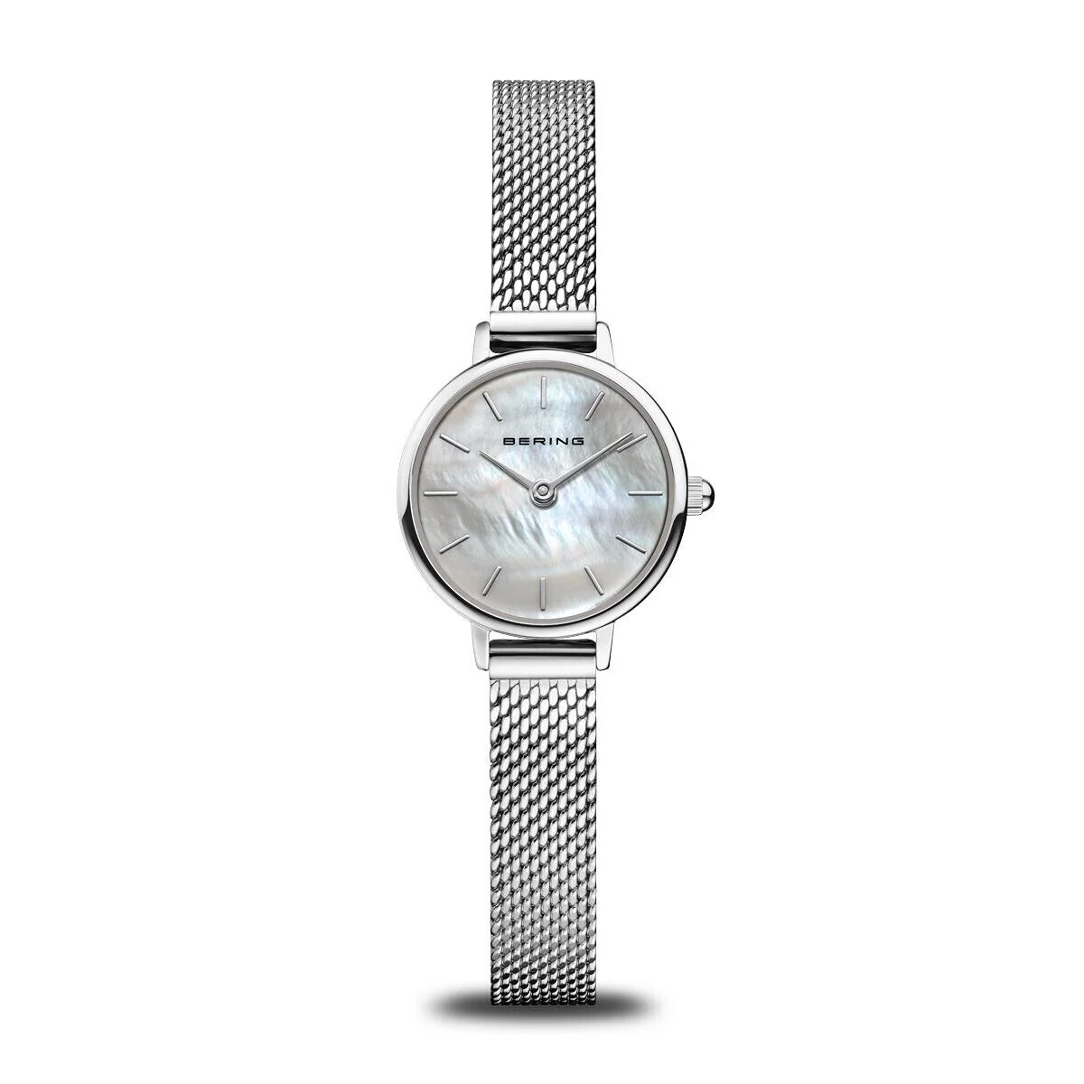 Bering Watch Classic Women Polished Silver with White Mother of Pearl