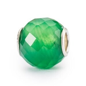 Round Green Onyx Faceted  Bead